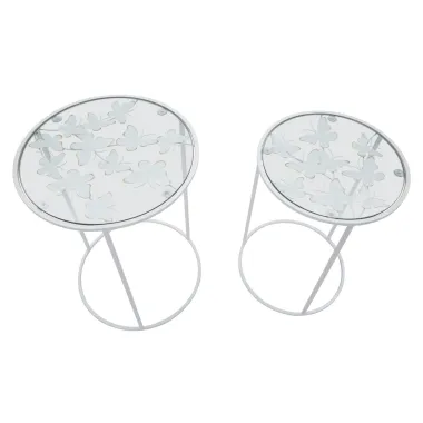 Stoliki WHITE BUTTERFLY PARA cm Ø 43x60-38x55